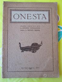 Libretto d'opera: Onesta (N. Massa) - 1929