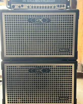 Ampli Gallien Krueger 700rb e 2 casse Neo 112