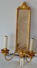 Applique 2 luci con specchio rettangolare