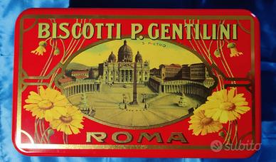 RIPRODUZIONE DI SCATOLA IN LATTA CON LOGO VINTAGE