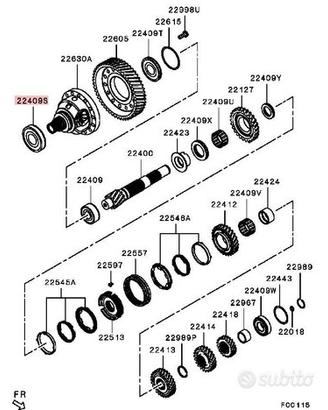 Bearing cuscinetto diff Evo 2522A076