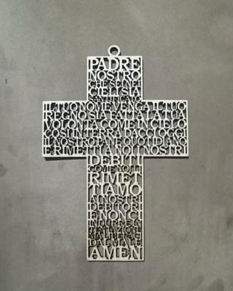 Croce sacra da parete con padre nostro