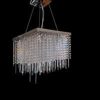 Lampadario quadrato moderno con strass pendenti