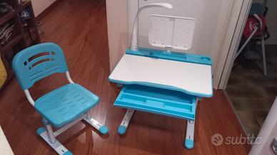 Scrivania per Bambini, 2 Pezzi, Tavolo e Sedia, Re