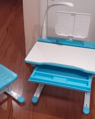 Scrivania per Bambini, 2 Pezzi, Tavolo e Sedia, Re