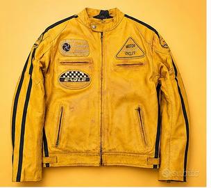 giacca do moto vintage in vera pelle