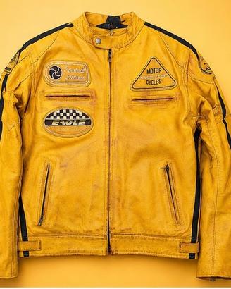 giacca do moto vintage in vera pelle