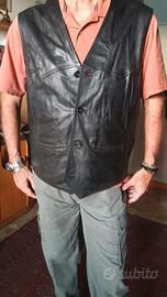 gilè in pelle nera 