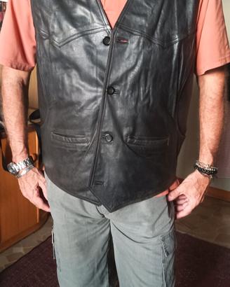 gilè in pelle nera 