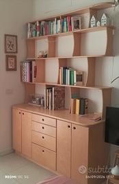 Credenza-Libreria scandinava multistrato betulla 