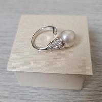 Anello oro NUOVO 18kt. diamanti perla australiana