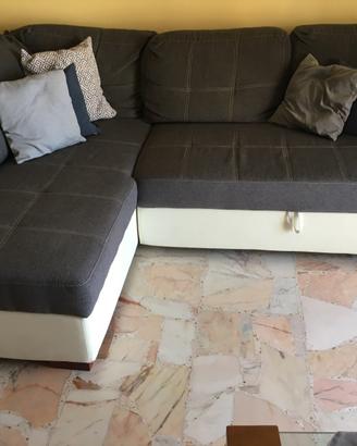 Divano letto ad angolo con contenitore