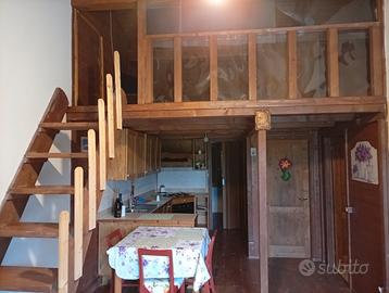 Casa in legno singola in montagna