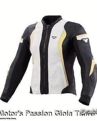 MACNA Giacca Moto Pelle Cyenna Donna Nera/Bianca 1
