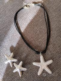 Parure collana e orecchini stella marina