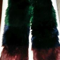 Collo/stola di pelliccia sintetica tricolore