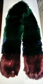 Collo/stola di pelliccia sintetica tricolore