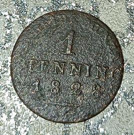 rara ,PRUSSIA, pfenning 1828