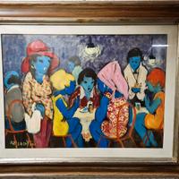 AL BAR - QUADRO DEL PITTORE RENZO MERCATINI