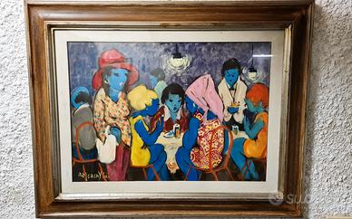 AL BAR - QUADRO DEL PITTORE RENZO MERCATINI