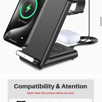 Caricatore wireless 3 in 1