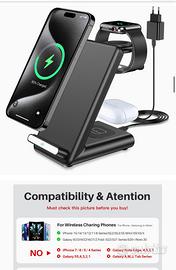 Caricatore wireless 3 in 1