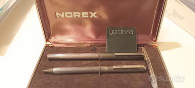 Penna stilografica NOREX +penna a sfera argento