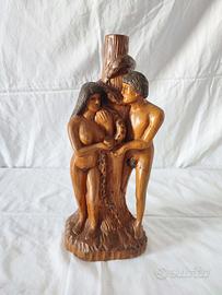 Scultura in legno Adamo ed Eva