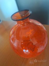 Vaso VENINI Rosso Murano Balloton 12 cm raro.