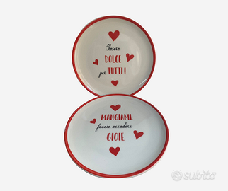 Set 2 piatti in ceramica da dessert