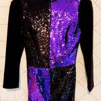 Tubino viola e nero con paillettes Firstage tg. XS