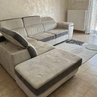 Divano angolare bicolore