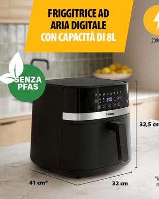 Friggitrice Aria Digitale 8L 2000W LED