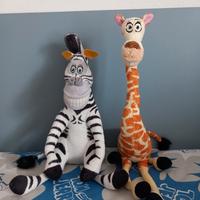 Peluches Madagascar Melman giraffa e Marty zebra