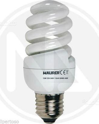 4 pezzi Lampadina Spirale Fluo Luce BIANCA E27 11W