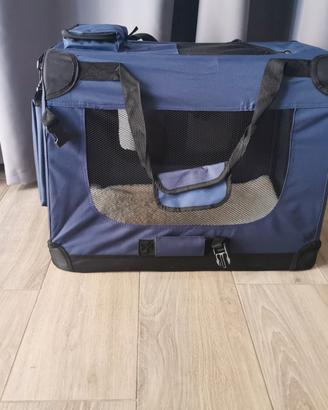 Trasportino pieghevole cane gatto morbido ventilat