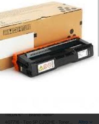 toner stampante laser Ricoh nero SP C252HE