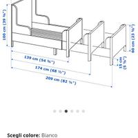 Letto singolo allungabile bianco IKEA  Busunge
