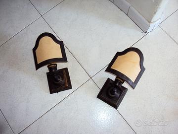 Coppia di apliques in ottone