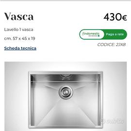 LAVELLO NUOVO ACCIAIO INOX 1 VASCA DA INCASSO