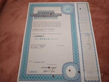 azione società risanamento di Napoli 