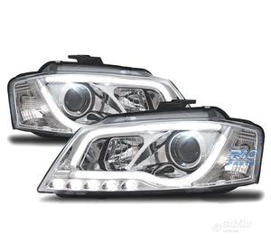 FARI AUDI A3 8P 08-12 LUCE DIURNA A TUBO FONDO CRO