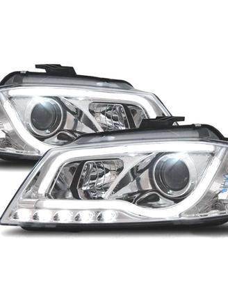 FARI AUDI A3 8P 08-12 LUCE DIURNA A TUBO FONDO CRO