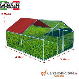Recinto per Polli 3x4 m x h 2 m – 12 mq - rosso
