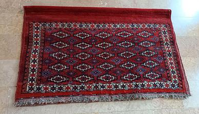 Tappeto turkmeno Yomut antico XIX Secolo 122x79cm