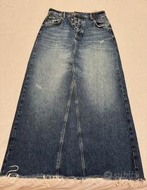 Gonna lunga jeans ONLY cotone blu donna musira M