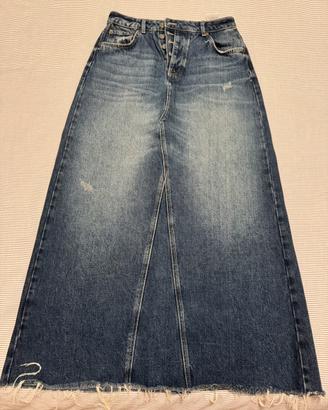 Gonna lunga jeans ONLY cotone blu donna musira M
