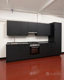 Cucina Nera Lineare Moderna Elettrodomestici