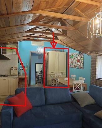 cucina ad angolo con elettrodomestici