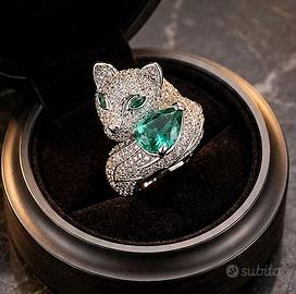 Anello in argento volpe bianca per donna